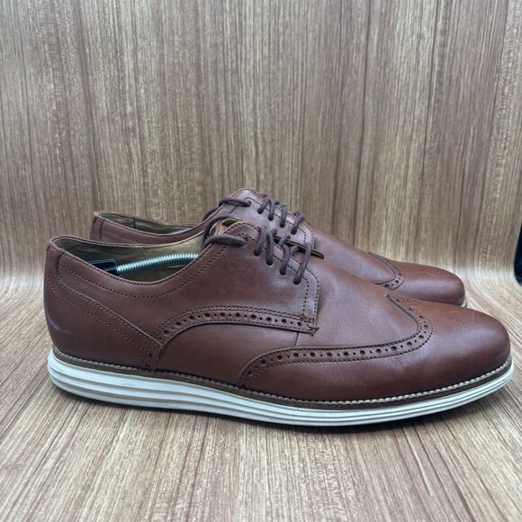 Cole Haan ØriginalGrand Wingtip Oxford Style C26471 Woodbury Ivory Men Size 13 M - Picture 1 of 9